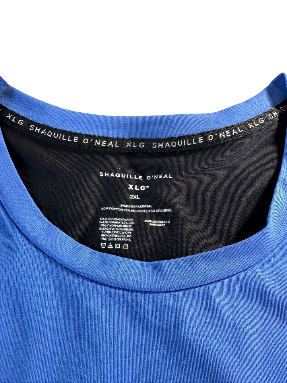 Shaquille O’Neal Men's Colorblock Crew Tee in Blue, Black & White 2XL - Picture 2 of 8